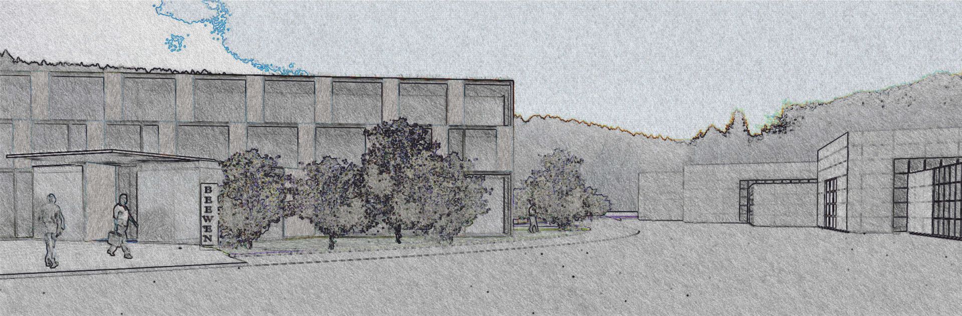Skizze eines Gebäudes